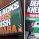 Belfāstas reperis Mo Čara tiesā Londonā, “Kneecap” atbild ar provokatīviem plakātiem