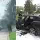 Rīgas Pagalmā Uzliesmo Īres “Mercedes”: Bērni Glābti, Kaimiņu Auto Iet Bojā Vēja Liesmās