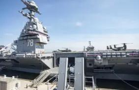 ASV superkuģis USS Gerald R. Ford demonstrē spēku Norvēģijas fjordos NATO mācību ietvaros