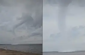 Elpu Aizraujošs Virpuļviesulis Pārsteidz Saulkrastu Jūras Piekrasti: Video Kadri Atklāj Dabas Varenību