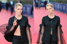 Kristena Stjuarte pārsteidz Deivilas kinofestivālā ar drosmīgu Chanel šortu vakartērpu