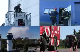 “Rīgas siltuma” šķeldas noliktavā imitēts ugunsgrēks: Dienesti un darbinieki pārbaudījuši gatavību