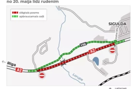 Uzmanību autovadītājiem! LVC iesaka uz Siguldu braukt ar lielu līkumu – tā būs ātrāk un mazāk nervu