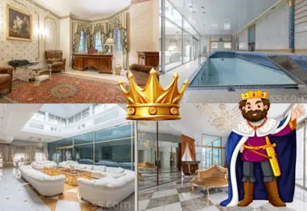 FOTO: "Purvciema karaļa" greznā villa ar marmora grīdām un baseinu nonākusi pārdošanā