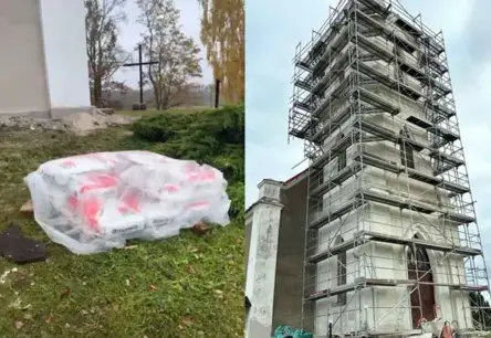 Seces baznīcas remontam ziedotie apmetuma maisi nozagti – draudze vēršas pie sabiedrības