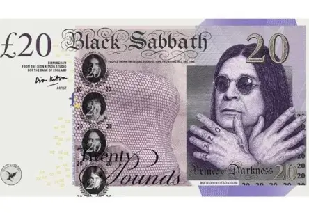 Smagā metāla leģenda Ozijs Osborns iemūžināts uz piemiņas banknotēm