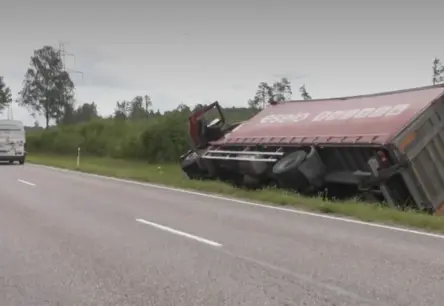 Stirna uz ceļa liek apgāzties kravas auto pie Limbažiem
