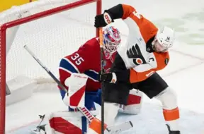 Dramatiskā uzvara Filadelfijā: "Flyers" atspēlē trīs vārtu pārsvaru un pieveic "Canadiens", Balinska "Panthers" zaudē Anaheimā