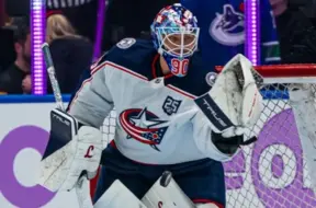 Merzļikins trešo spēli pēc kārtas rezervē: Kas notiek Kolumbusas "Blue Jackets"?