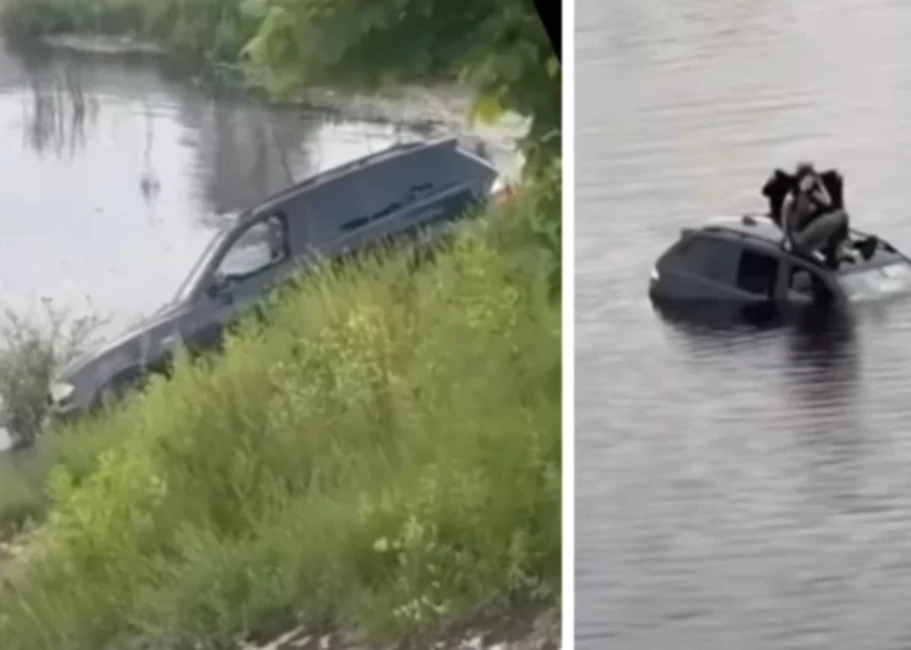 Dramatisks Incidents Ogrē: BMW Džips Iebrūk Upē, Izmisīga Glābšanas Operācija Glābj Divas Dzīvības