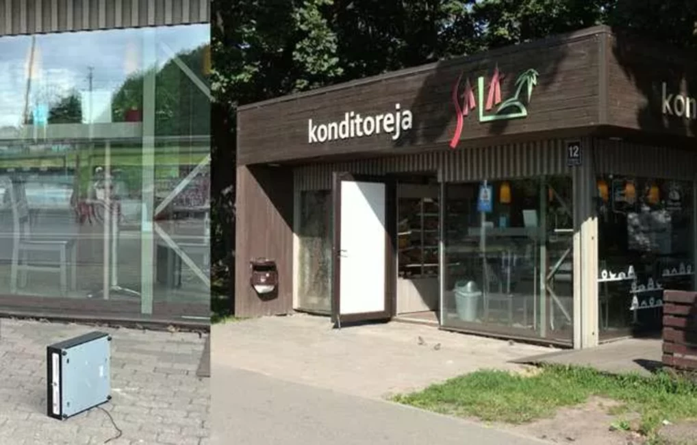Zaglis Balasta dambī izsit kafejnīcas "Sala" durvis un iegūst neparastu laupījumu